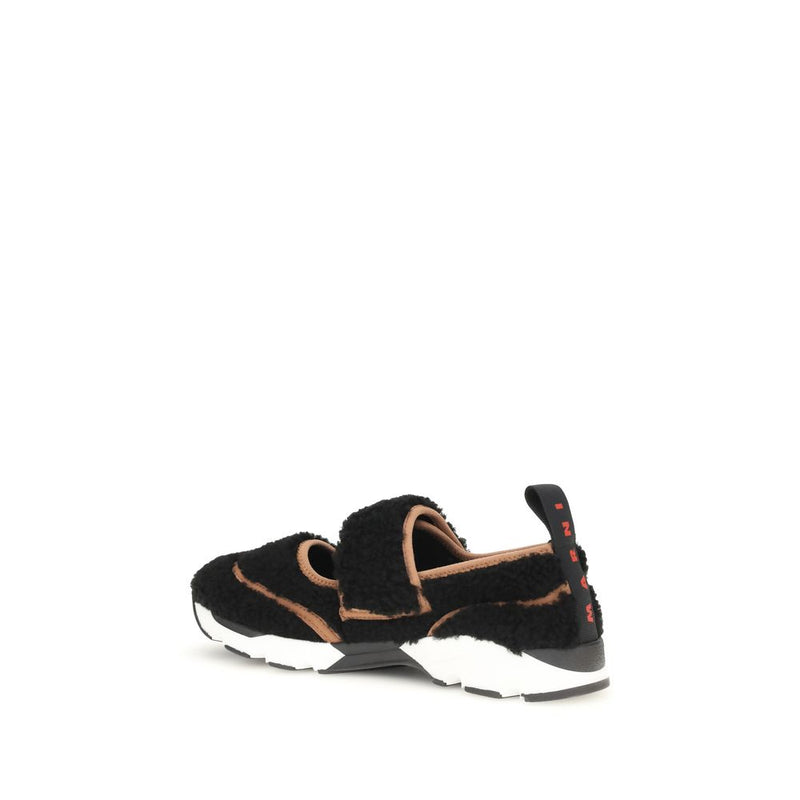 Baskets athlétiques Marni en polyamide noir