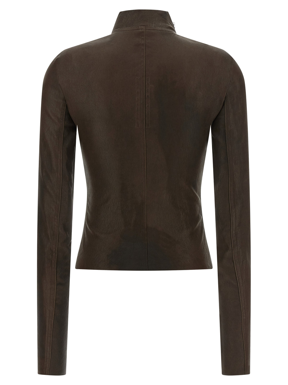 Veste en cuir d'agneau marron Rick Owens