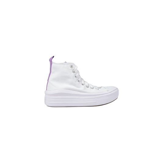 Baskets Converse blanches à plateforme en tissu