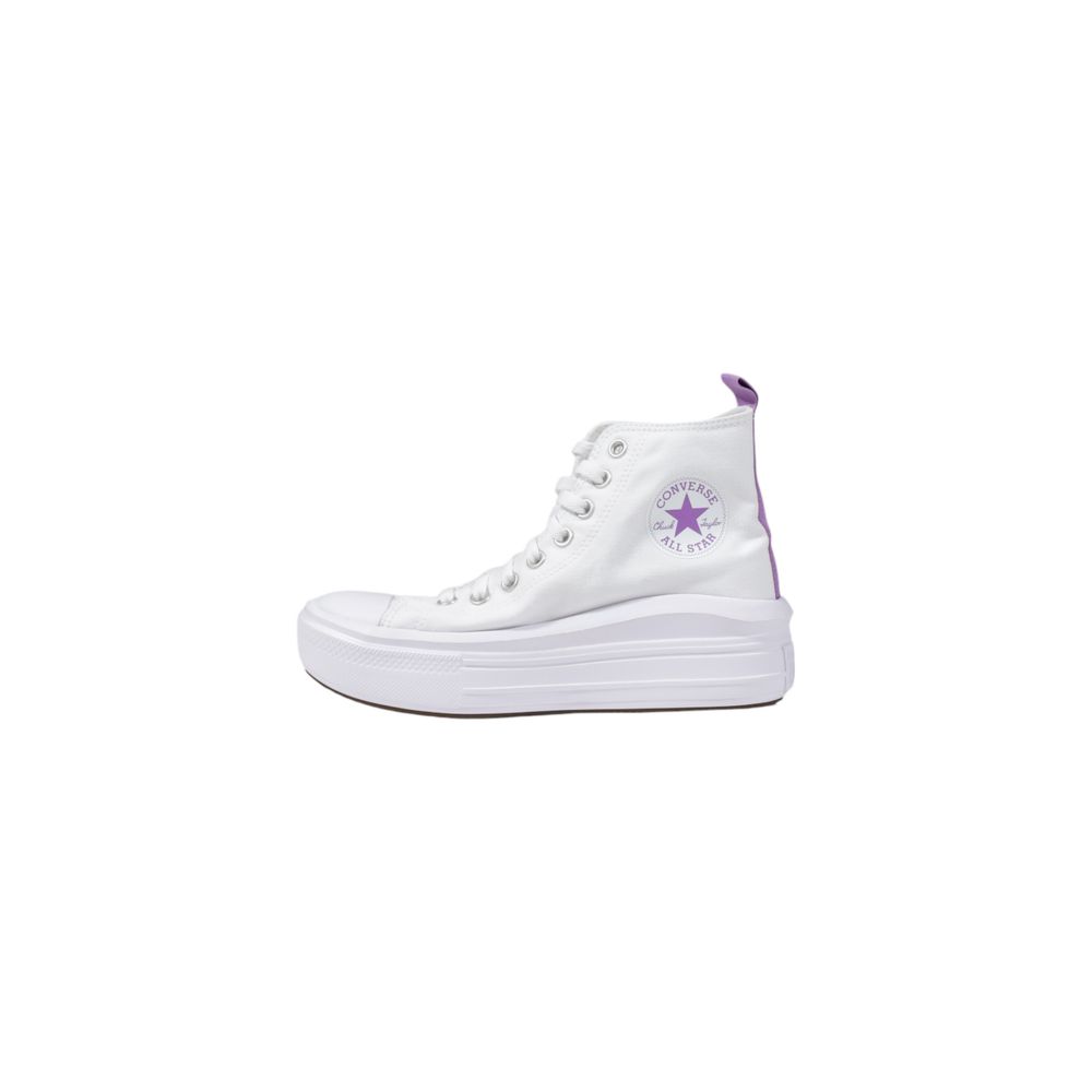 Baskets Converse blanches à plateforme en tissu