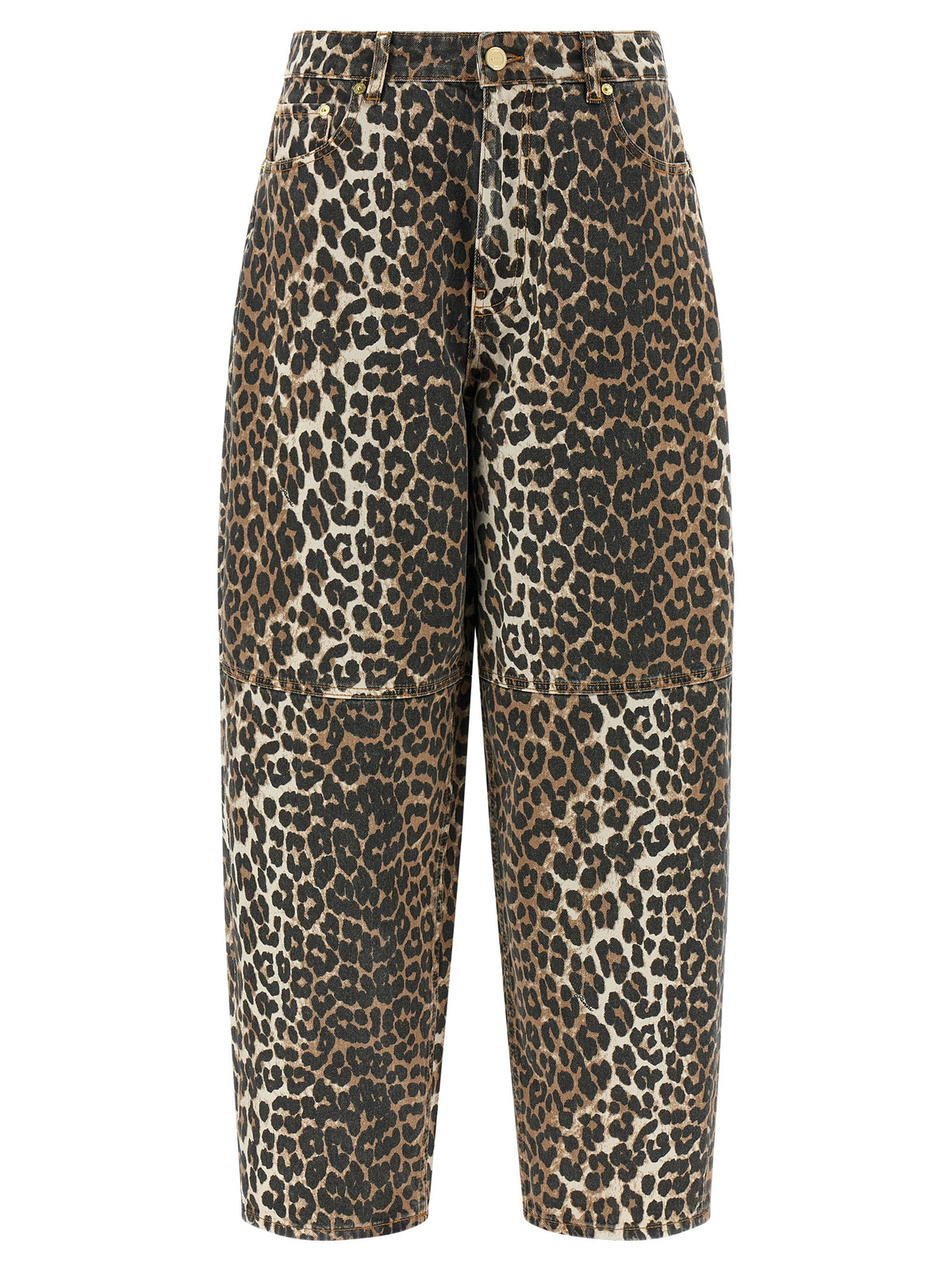 Ganni Brown Organic Cotton Cropped Jeans - Sustainable Fashion