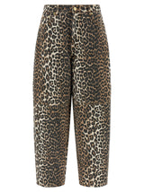 Ganni Brown Organic Cotton Cropped Jeans - Sustainable Fashion