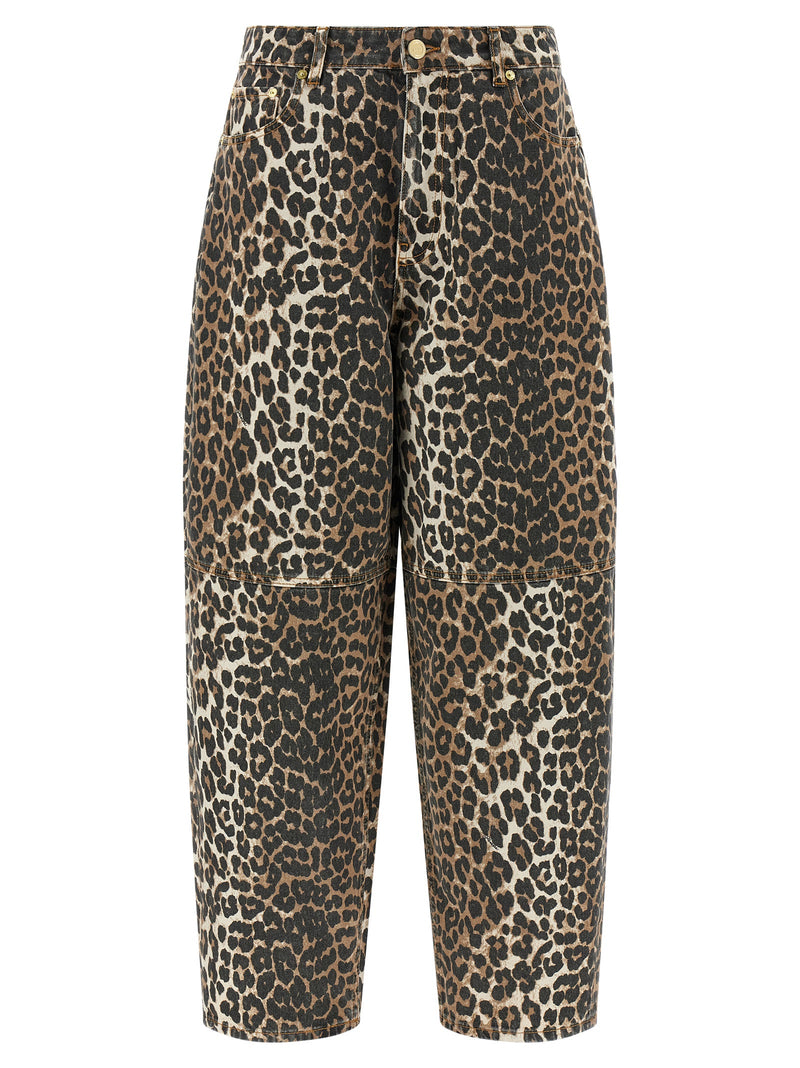 Ganni Brown Organic Cotton Cropped Jeans - Sustainable Fashion