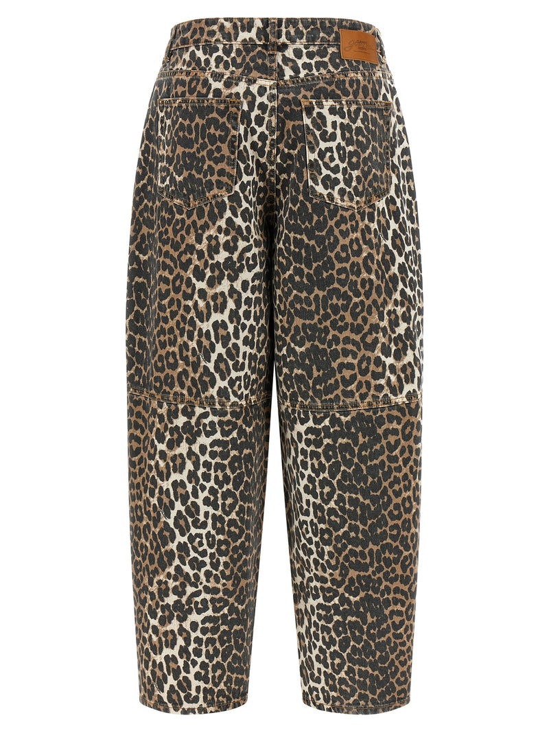 Ganni Brown Organic Cotton Cropped Jeans - Sustainable Fashion