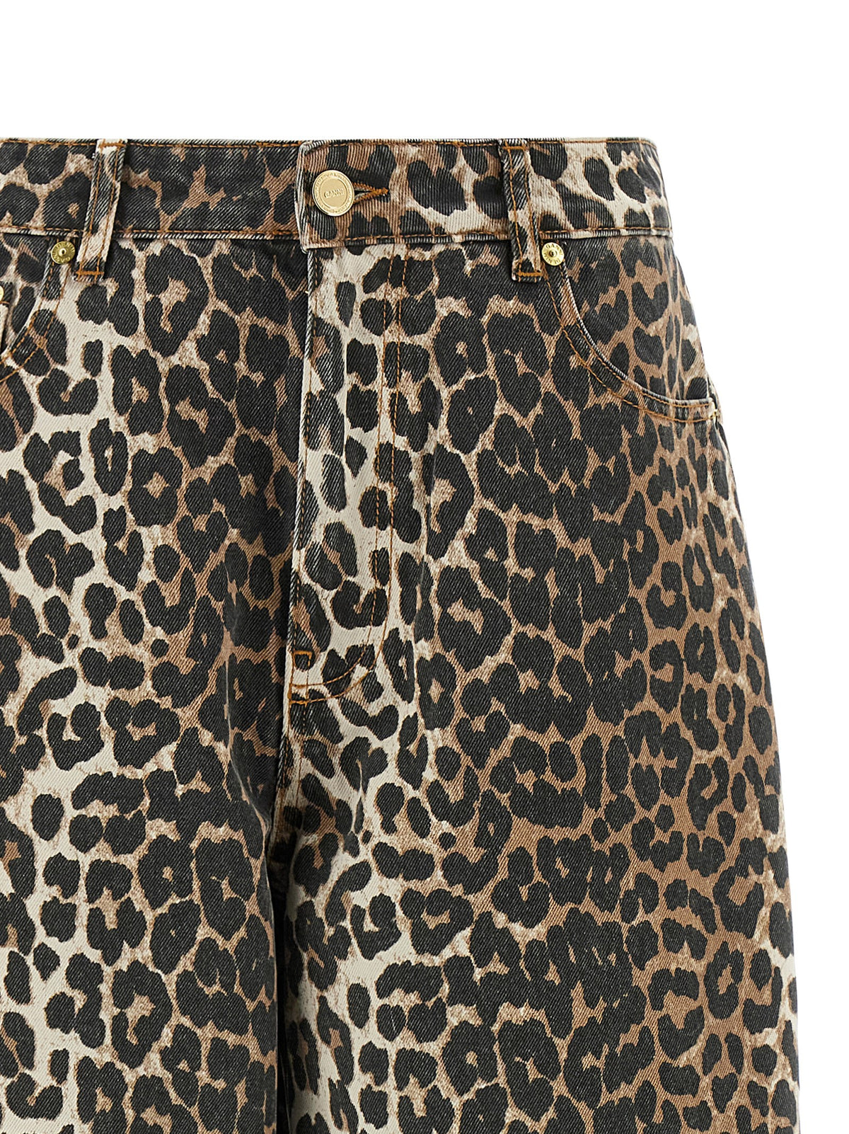 Ganni Brown Organic Cotton Cropped Jeans - Sustainable Fashion