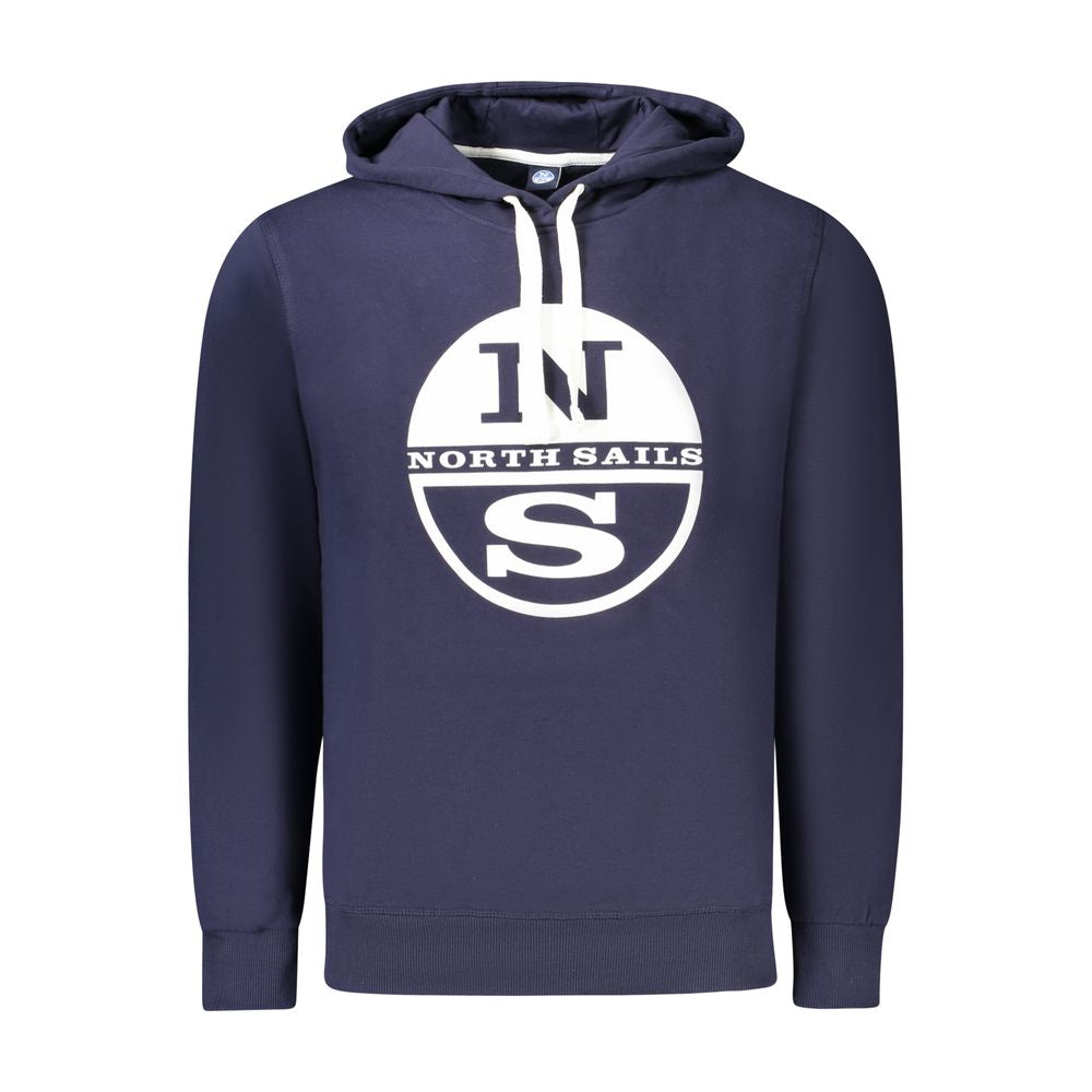 North Sails Blue Cotton Men's Hoodie - Trendy & Comfortable