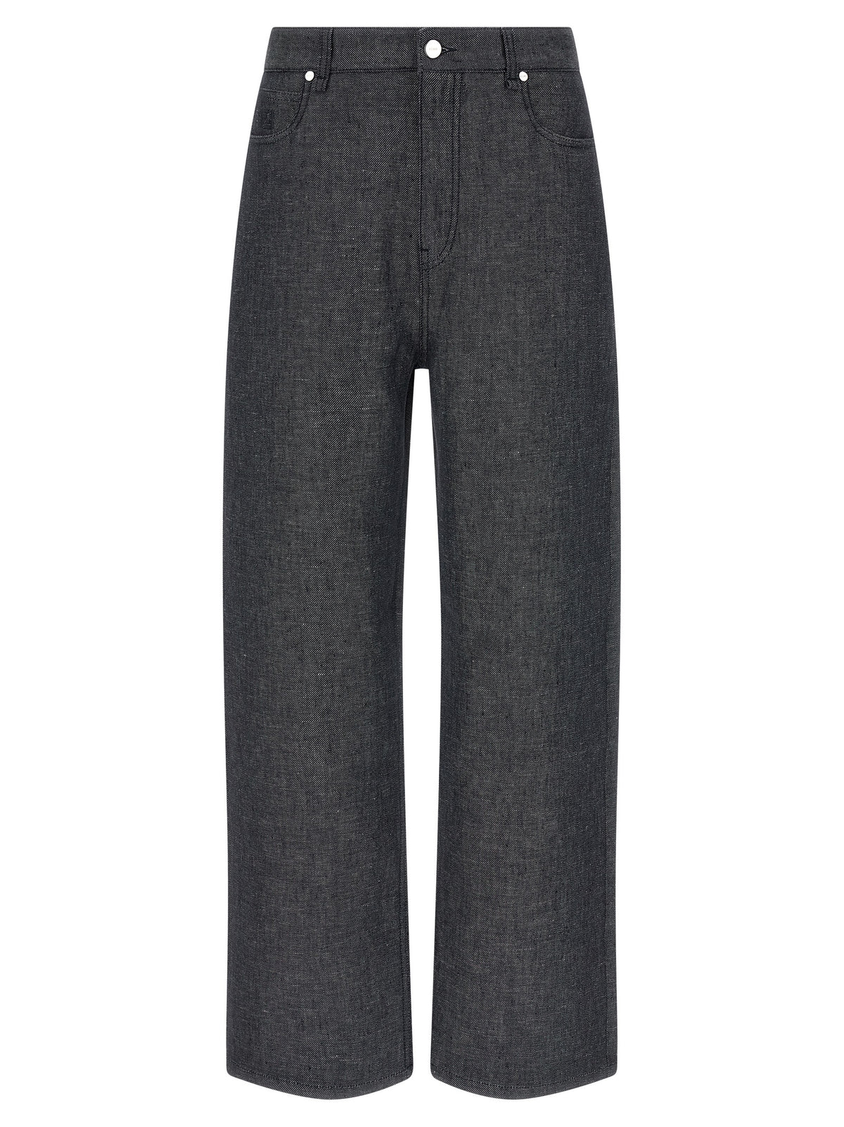 Jean droit en lin gris Fendi