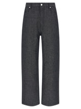 Jean droit en lin gris Fendi
