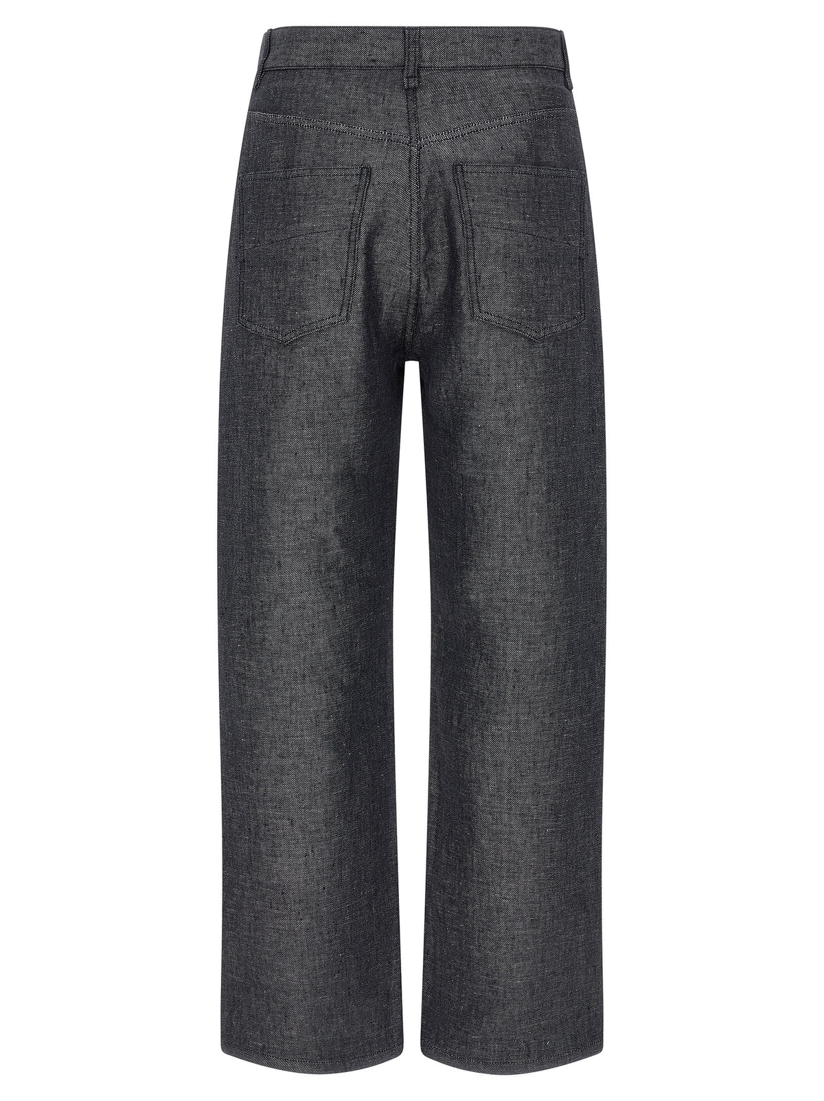 Jean droit en lin gris Fendi