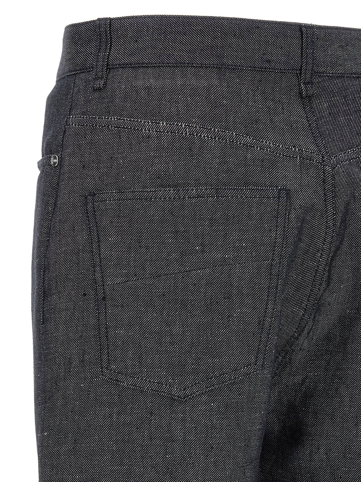 Jean droit en lin gris Fendi