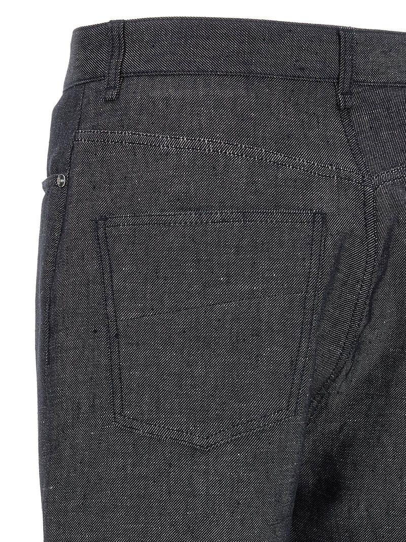 Jean droit en lin gris Fendi
