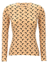 Chemise à motifs Marine Serre en polyamide beige