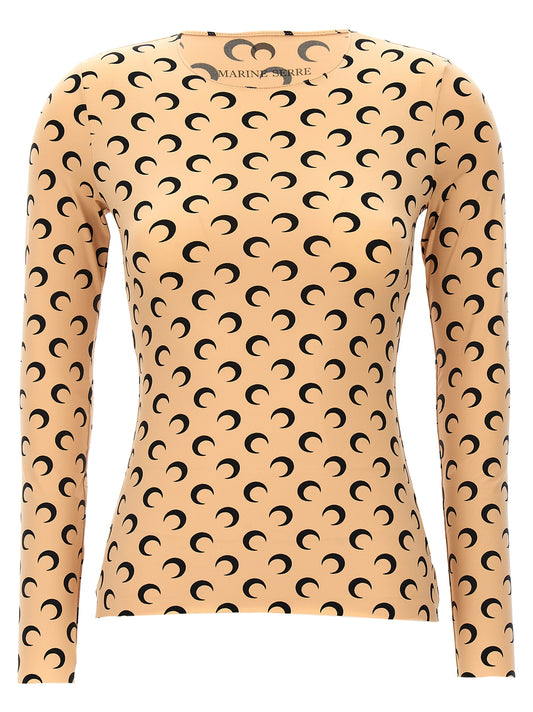 Chemise à motifs Marine Serre en polyamide beige