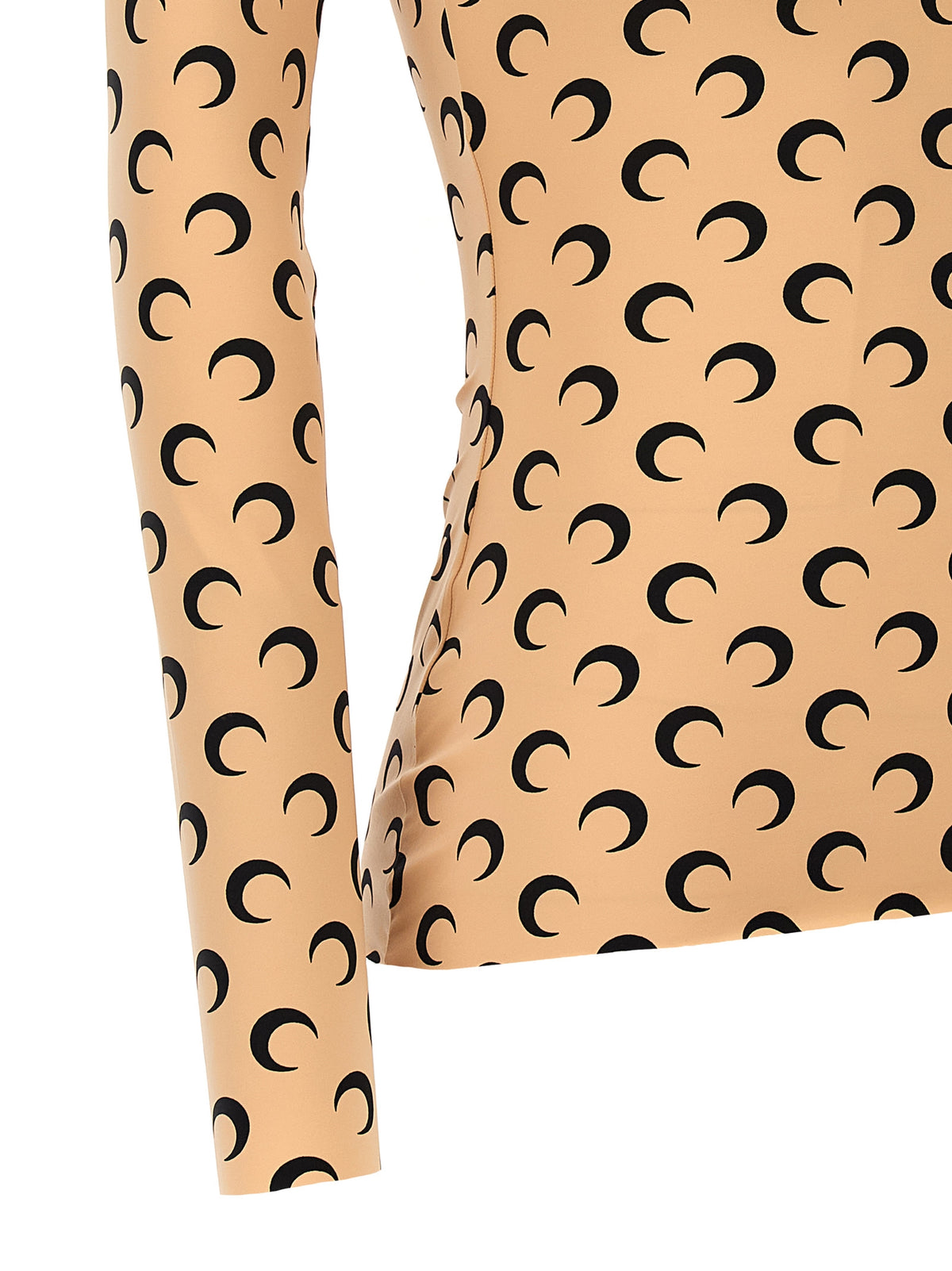 Chemise à motifs Marine Serre en polyamide beige