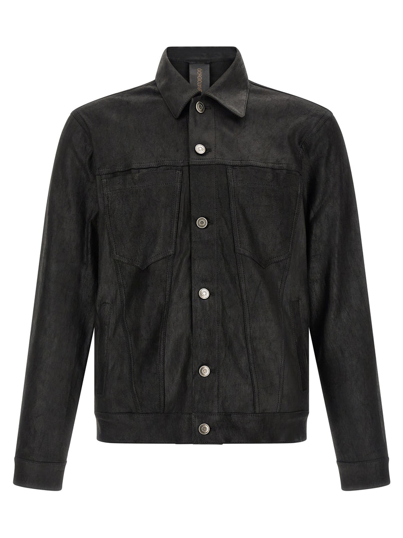 GIORGIO BRATO Blouson en cuir d'agneau noir