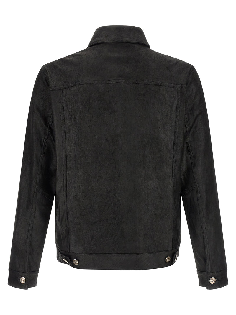 GIORGIO BRATO Blouson en cuir d'agneau noir
