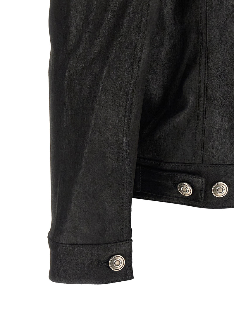 GIORGIO BRATO Blouson en cuir d'agneau noir