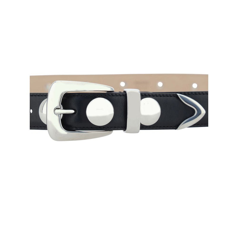 Khaite Black Calf Leather Benny Belt - Élégance et Style
