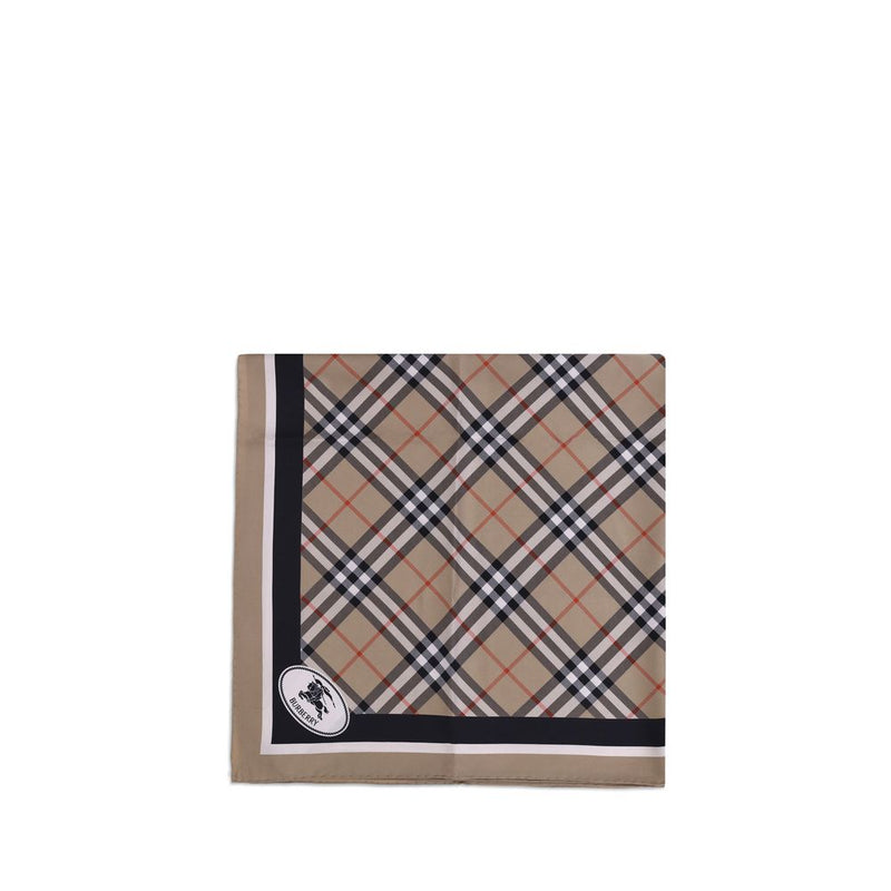 Burberry Beige Silk Check Scarf - Iconic Luxury Accessory