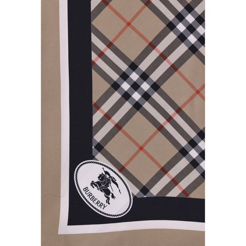 Burberry Beige Silk Check Scarf - Iconic Luxury Accessory