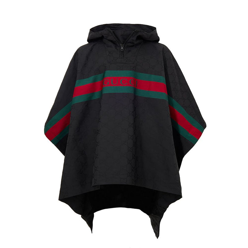 Gucci Black Polyester Trench Coat with Logo