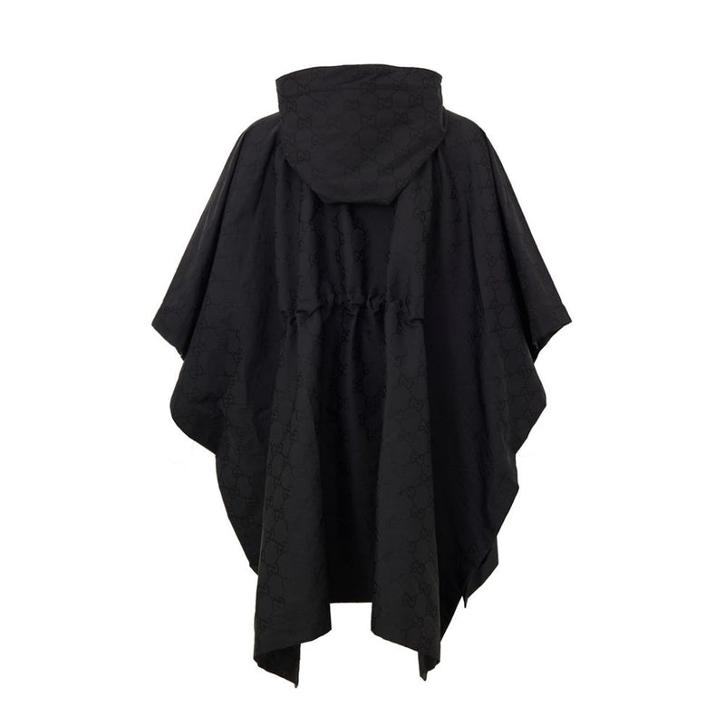Gucci Black Polyester Trench Coat with Logo