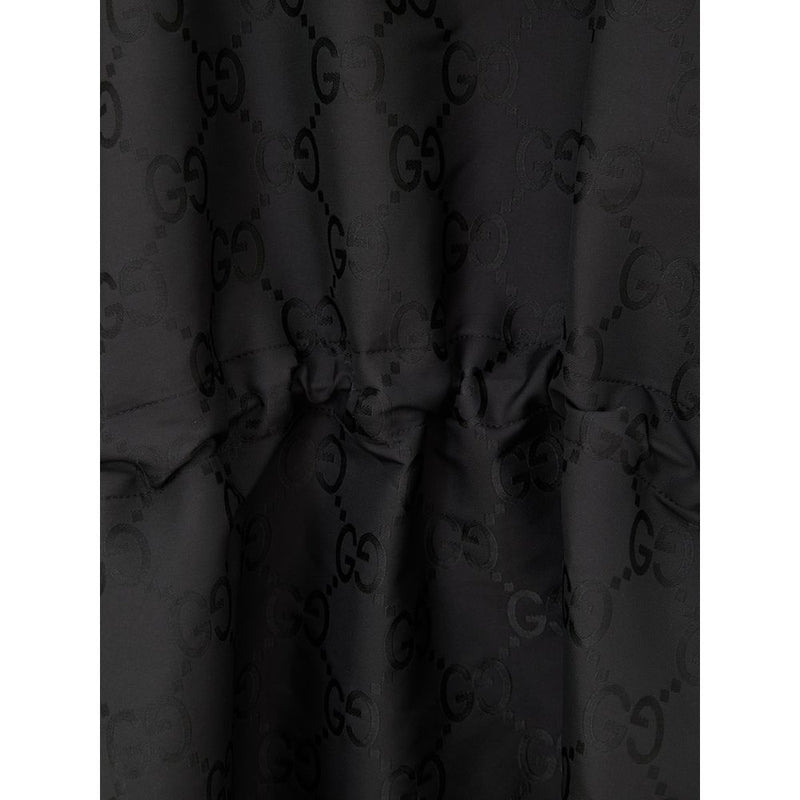 Gucci Black Polyester Trench Coat with Logo