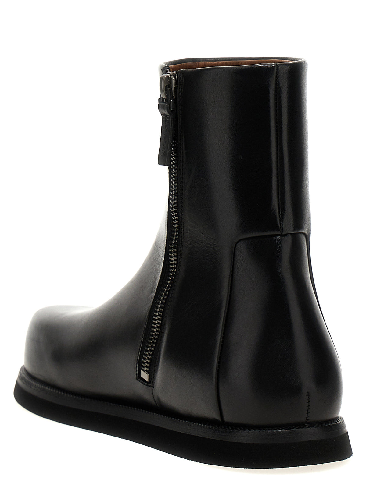 Marsell Black Calfskin Ankle Boots