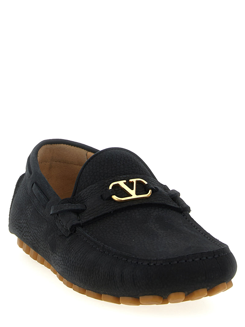 Mocassins Valentino Garavani en cuir de veau noir