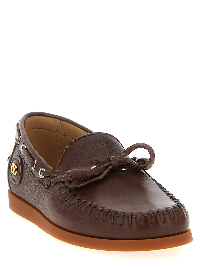 Mocassins Valentino Garavani en cuir de buffle marron