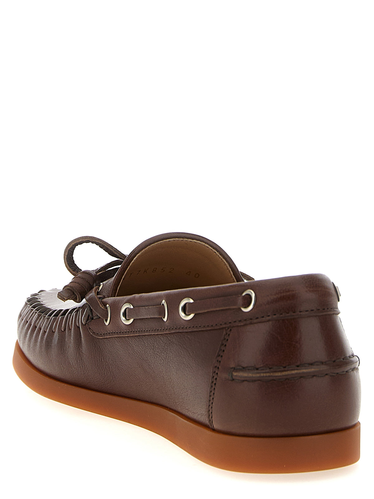 Mocassins Valentino Garavani en cuir de buffle marron