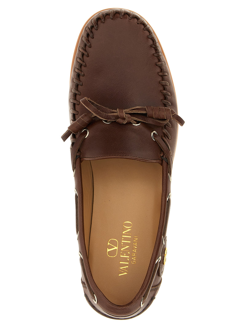 Mocassins Valentino Garavani en cuir de buffle marron