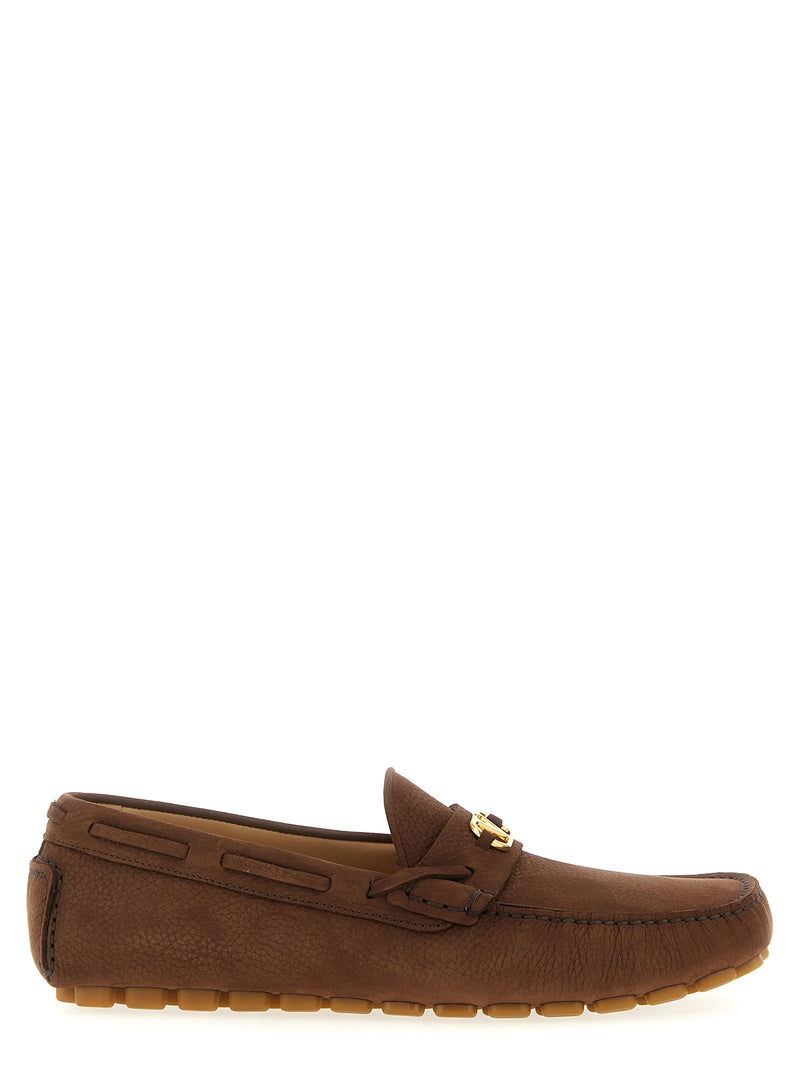 Valentino Garavani Brown Calfskin Slip-On Loafers