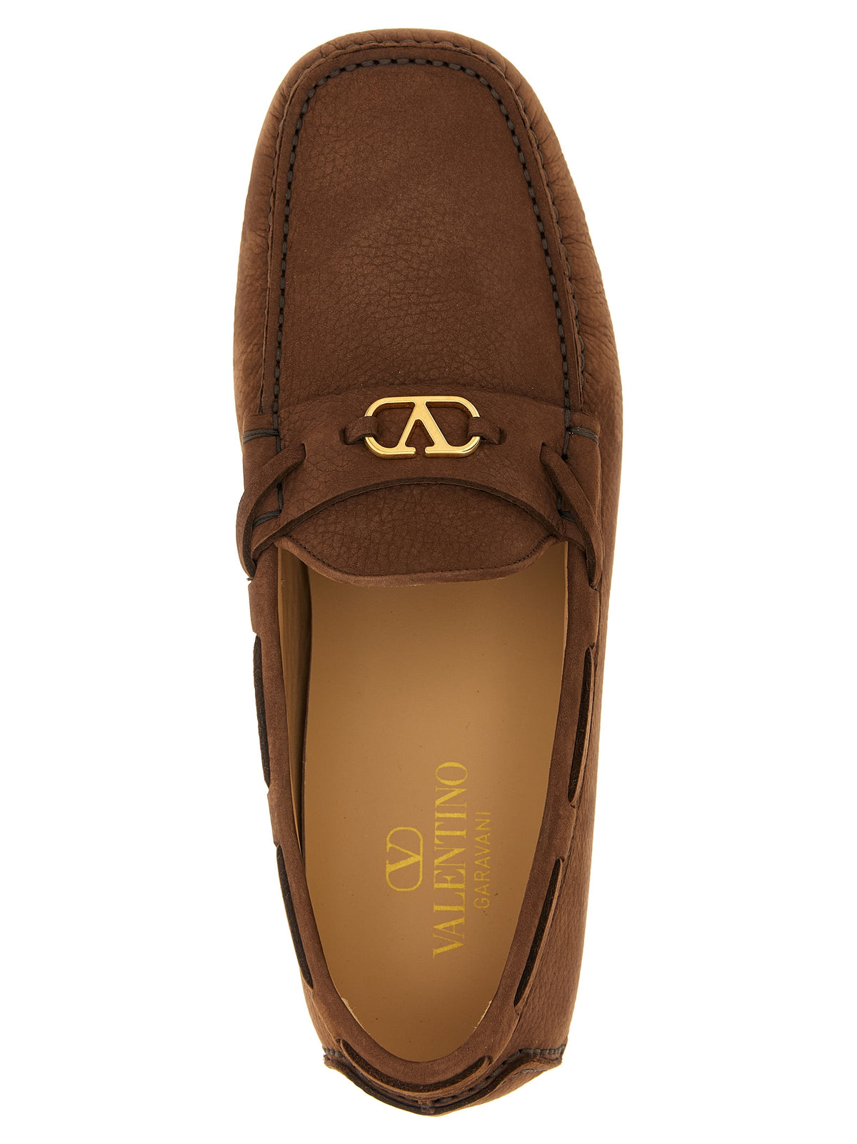 Valentino Garavani Brown Calfskin Slip-On Loafers