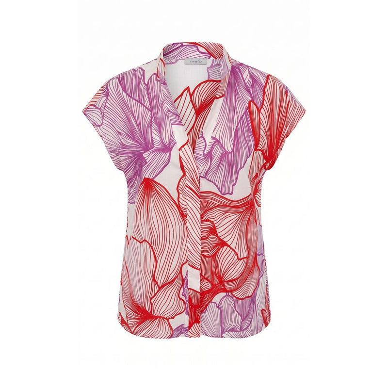 Malo Red Cotton Women Shirt - Elegant Sleeveless Design