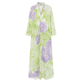 Malo Green Cotton Long Dress for Women
