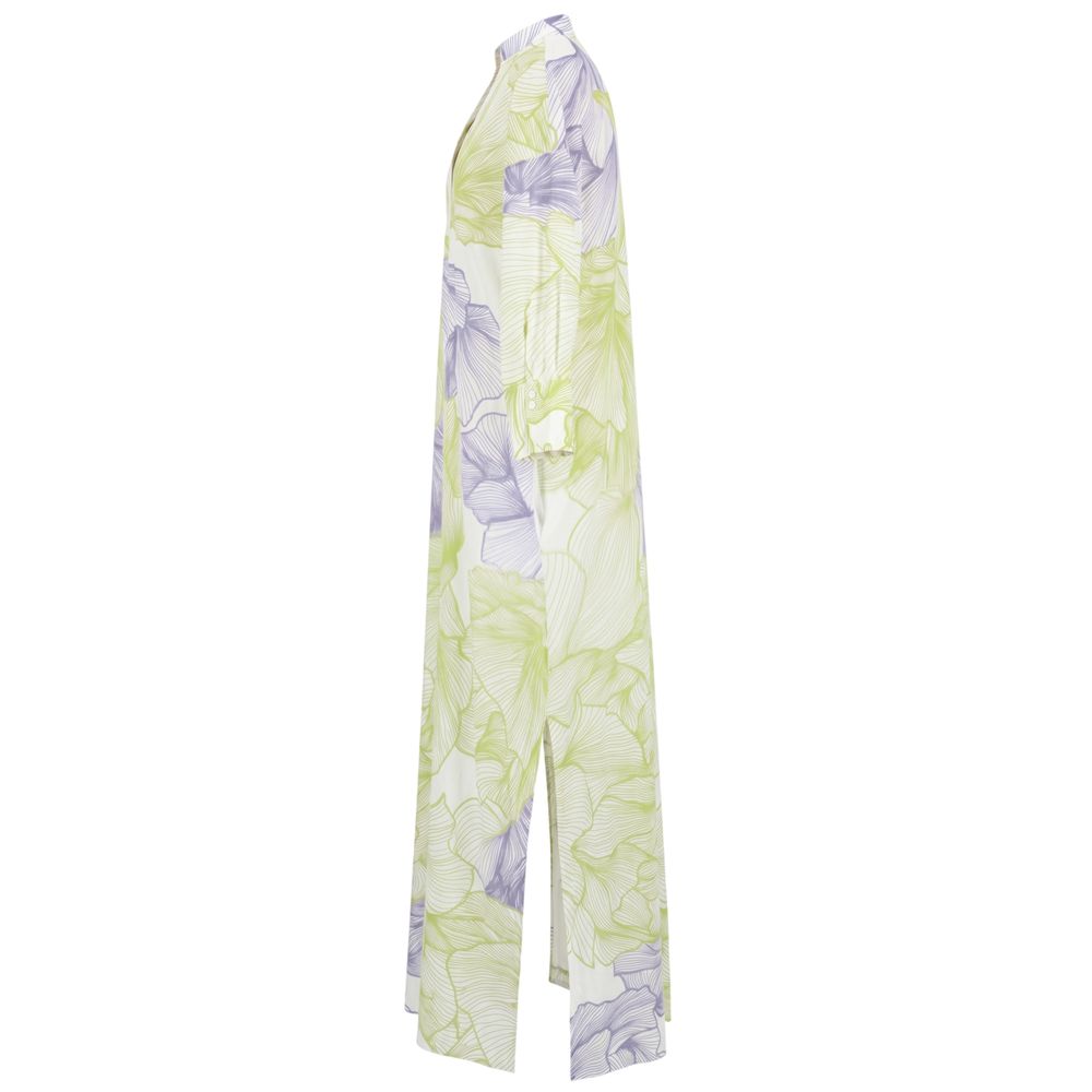 Malo Green Cotton Long Dress for Women