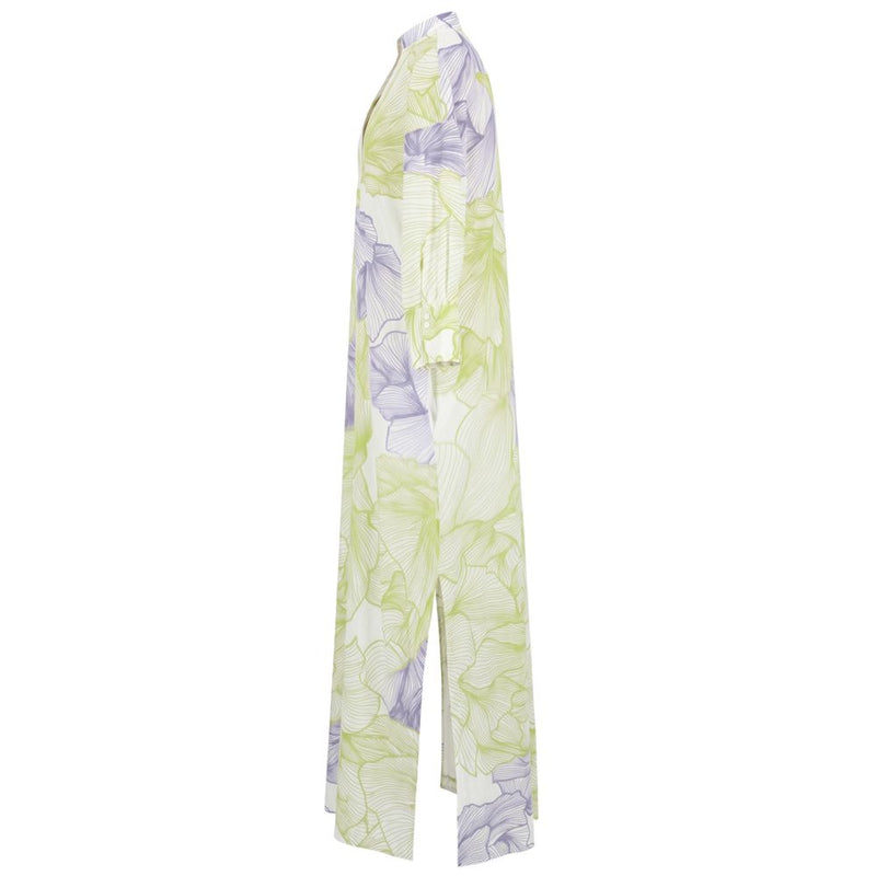 Malo Green Cotton Long Dress for Women