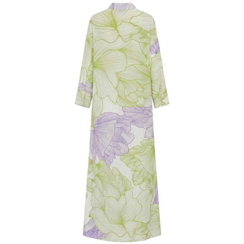 Malo Green Cotton Long Dress for Women