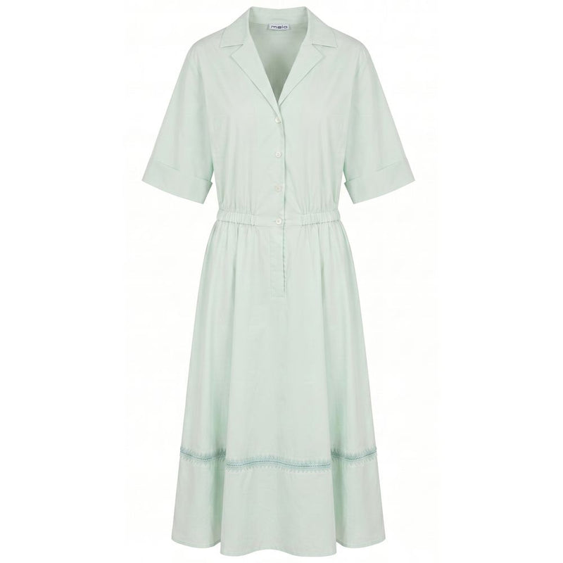 Malo Green Cotton Women Dress
