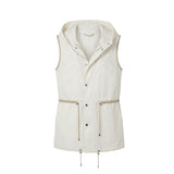 Malo White Sleeveless Cotton Jacket for Women