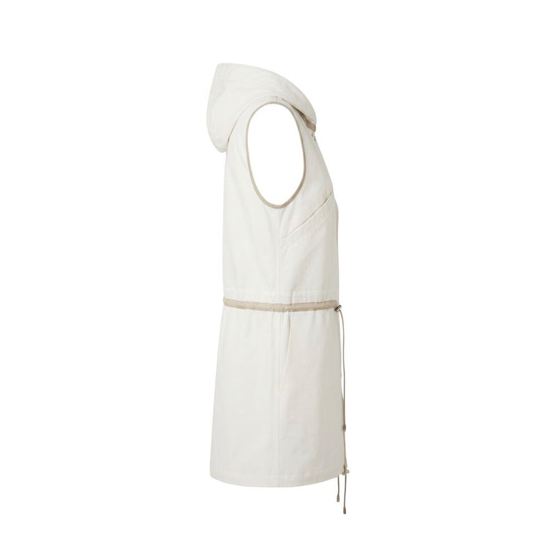 Malo White Sleeveless Cotton Jacket for Women