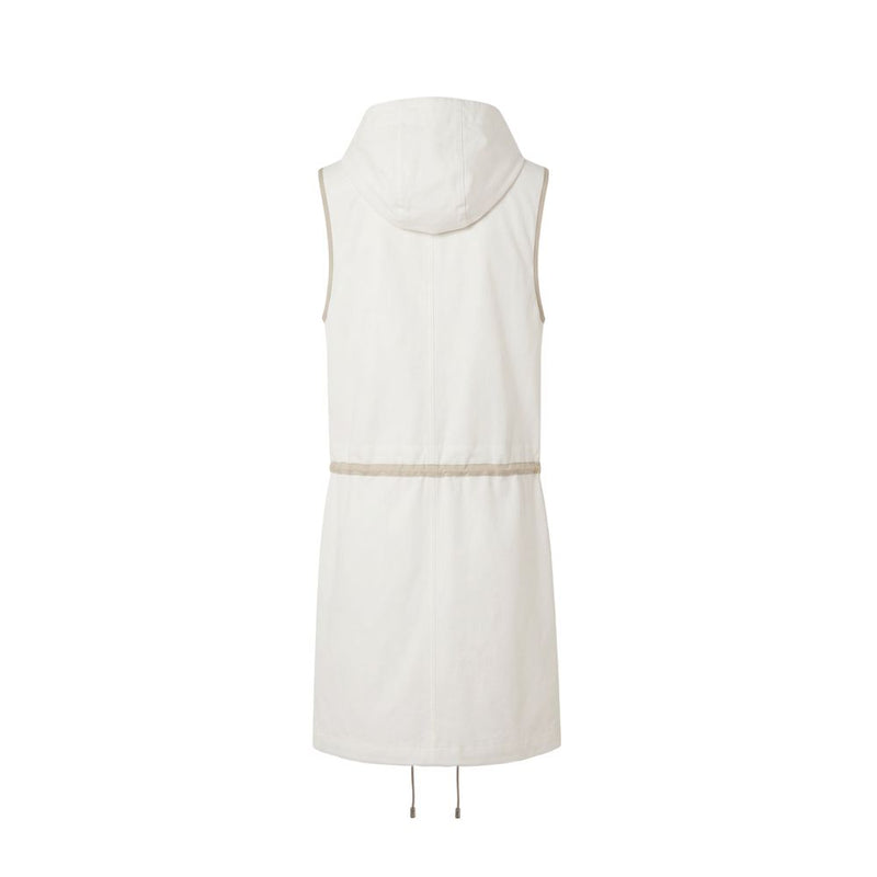 Malo White Sleeveless Cotton Jacket for Women