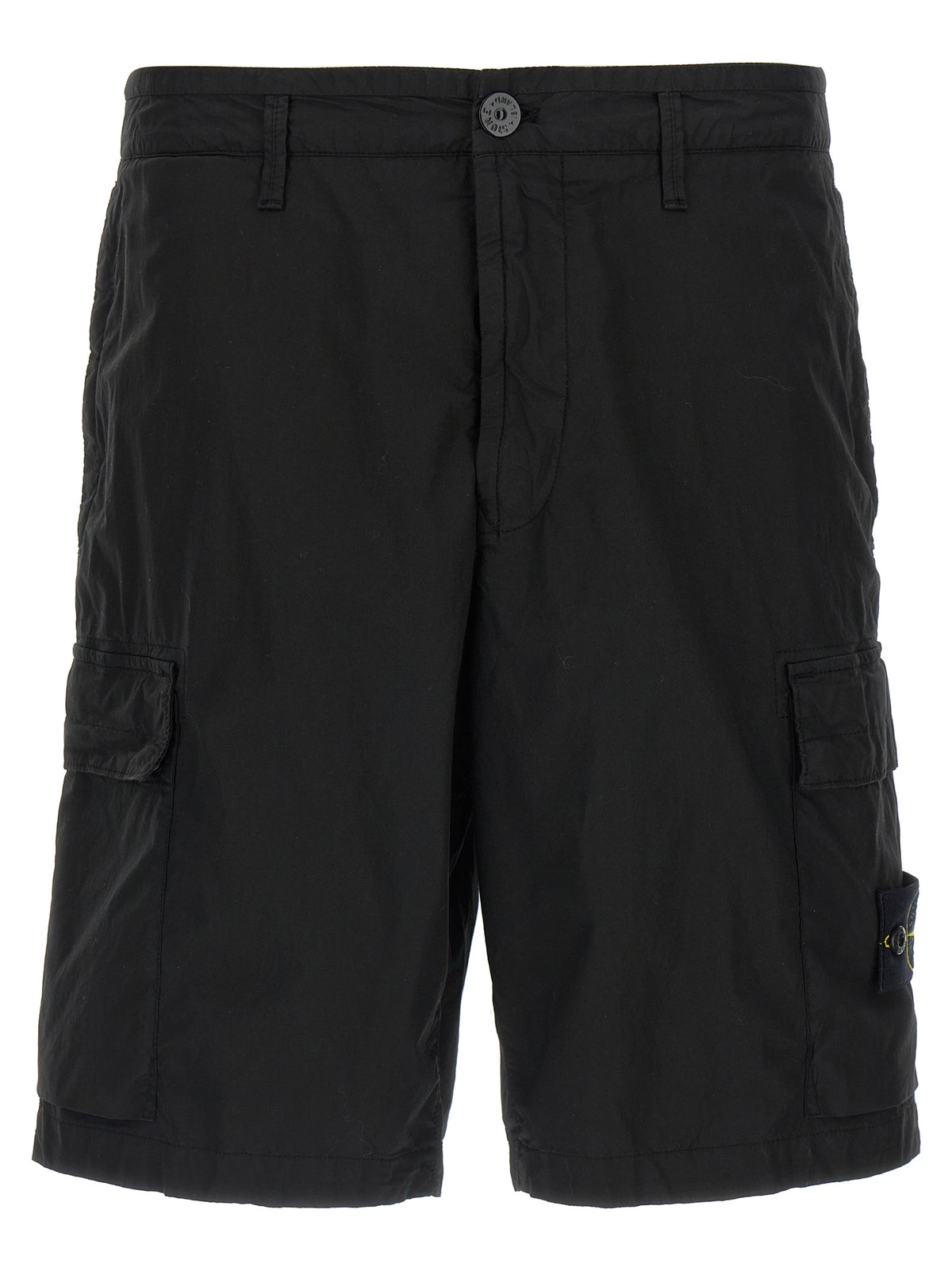 Stone Island Black Cotton Bermuda Shorts