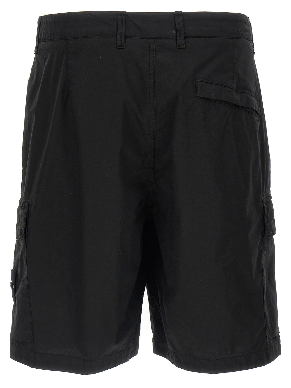 Stone Island Black Cotton Bermuda Shorts