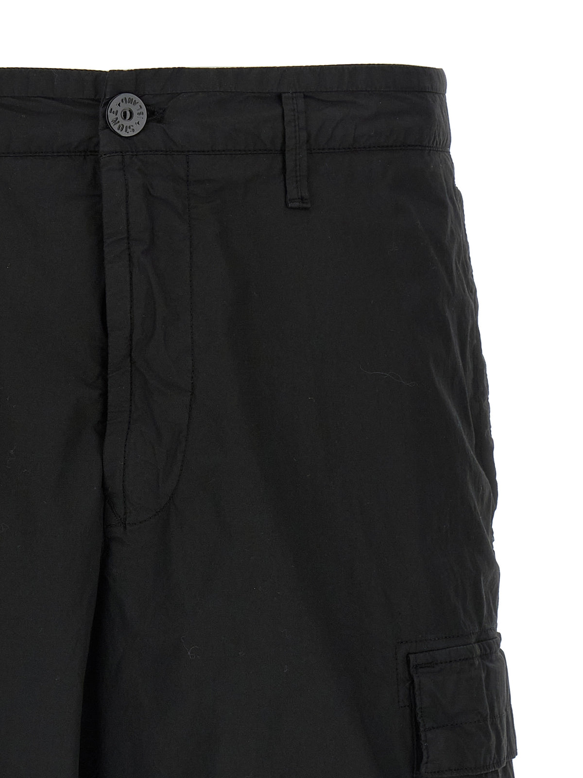 Stone Island Black Cotton Bermuda Shorts