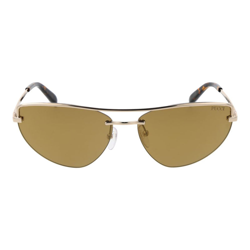 Emilio Pucci Gold Metal Cat Eye Sunglasses