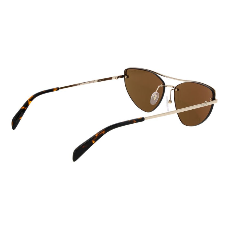 Emilio Pucci Gold Metal Cat Eye Sunglasses