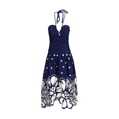 FARM RIO Blue Cotton Casual Dress