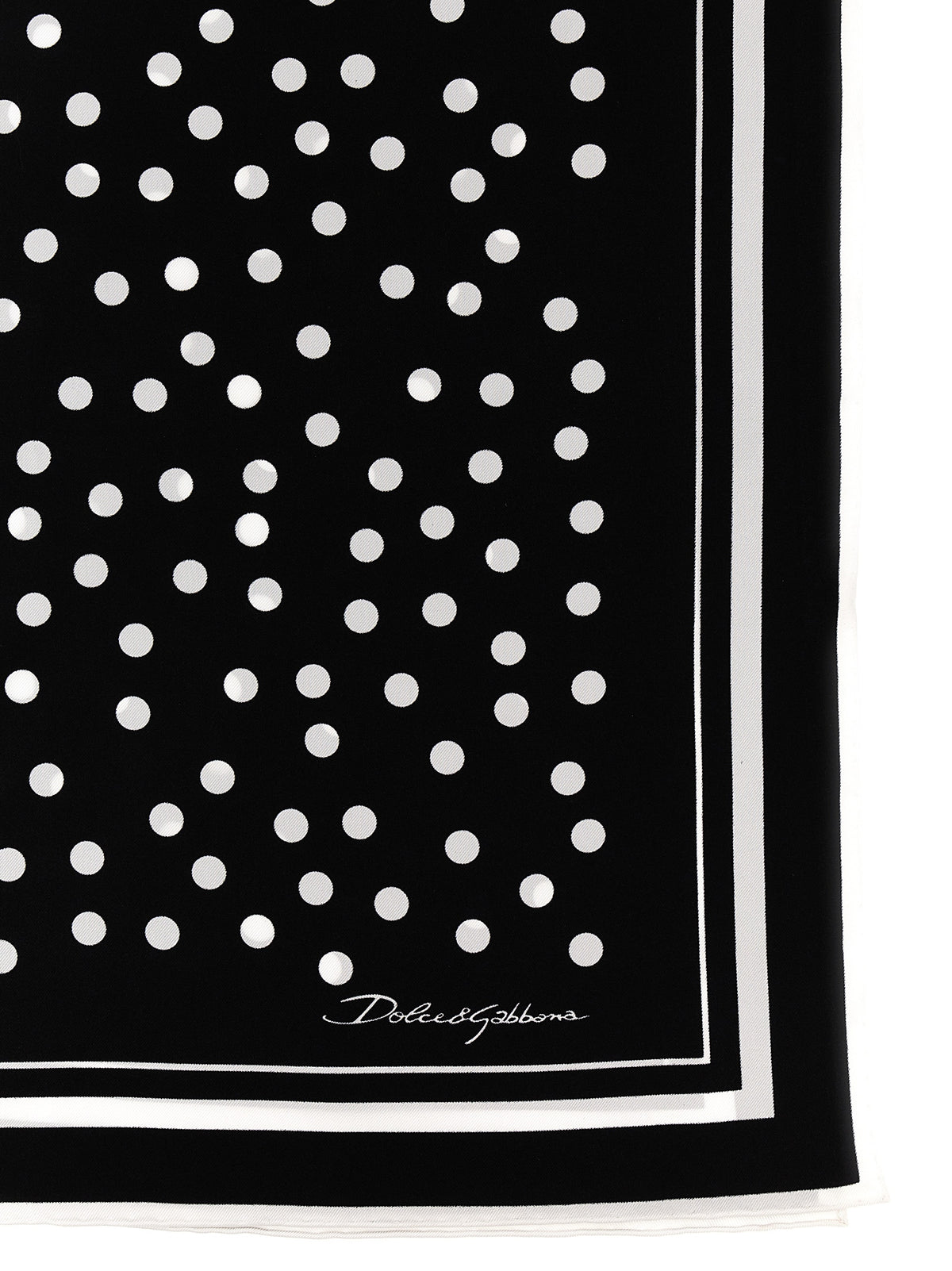 Dolce & Gabbana Bicolor Silk Scarf - Elegant Polka Dot Design